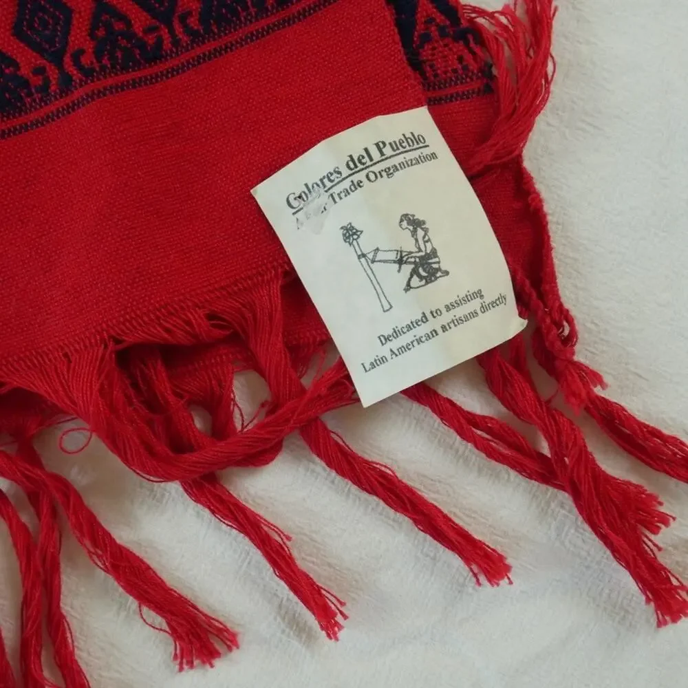 Colores Del Pueblo Guatemalan Hand Loomed Table Runner Red‎ Cotton 70